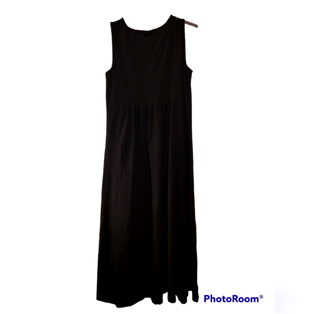 J.Jill, Long Dress, Black, Stretch, Flowy, Lined up Top, Comfy, Women's Med Peti - Picture 2 of 3
